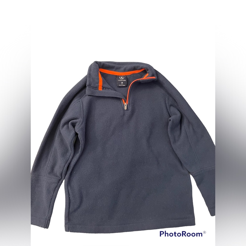 Land’s End Navy Blue Fleece Quarter Zip Pullover Sweater | Size: M (5/6)